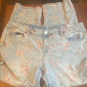 Laura Felt Butterfly Print Women's Jeans 16 P